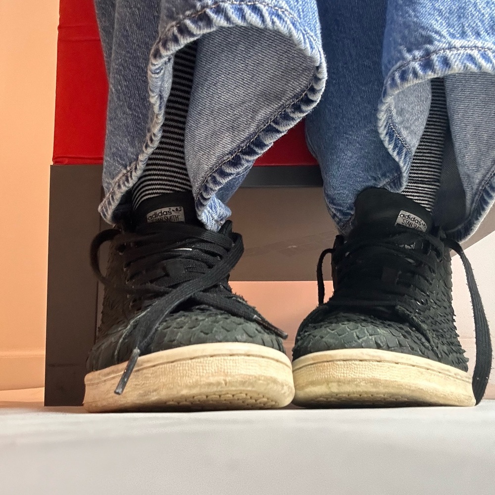 Adidas Black StanSmith High-Top Sneakers